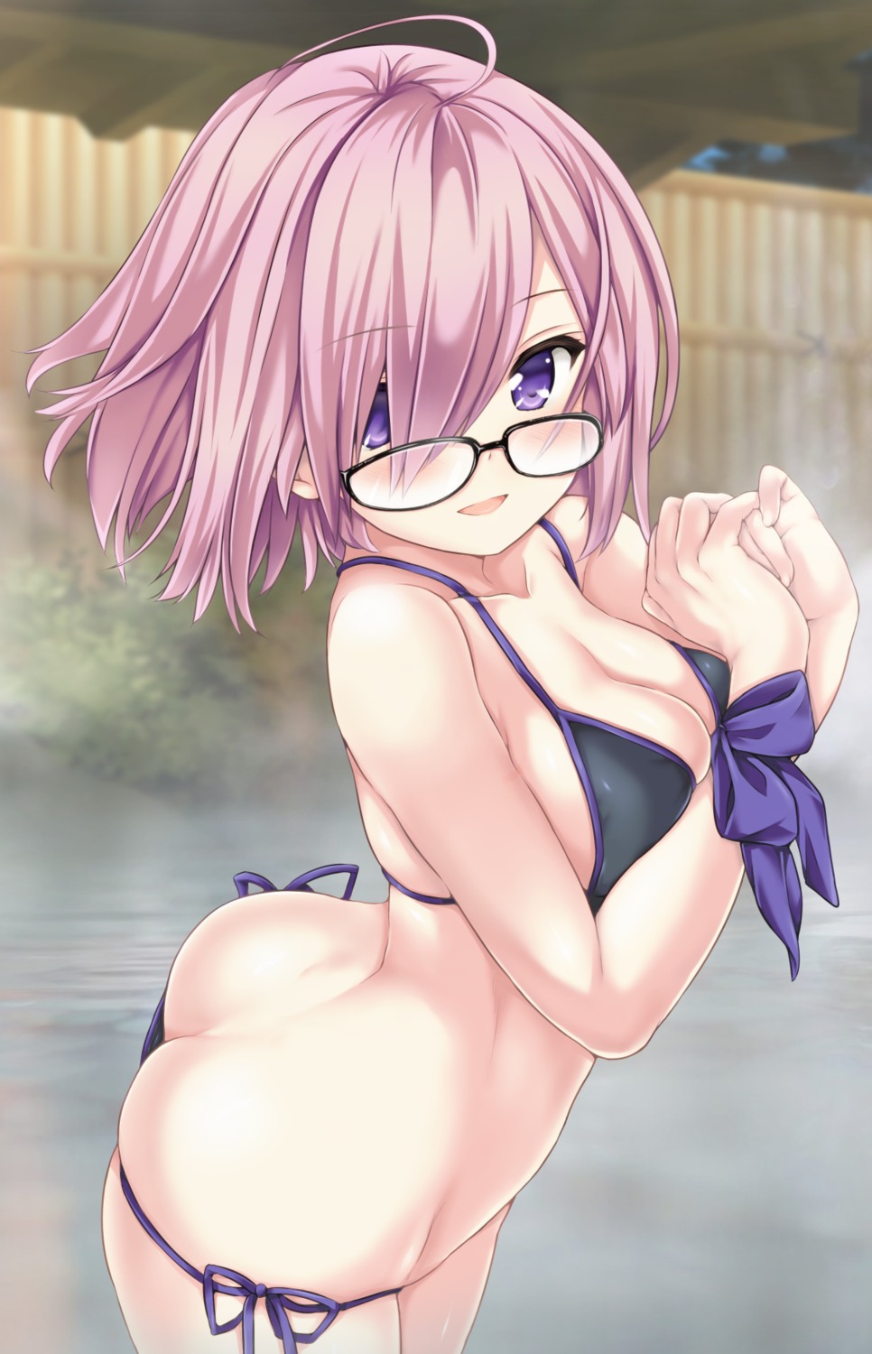 ass bikini breast_hold fate/grand_order mash_kyrielight megane nijimotohiro_k swimsuits