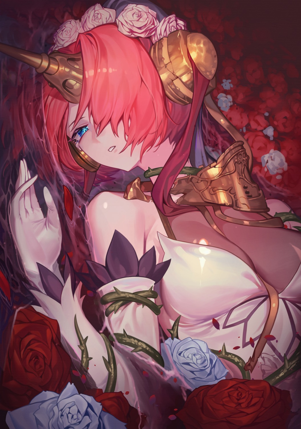 armor cleavage fate/grand_order frankenstein's_monster_(fate) horns sb_lama