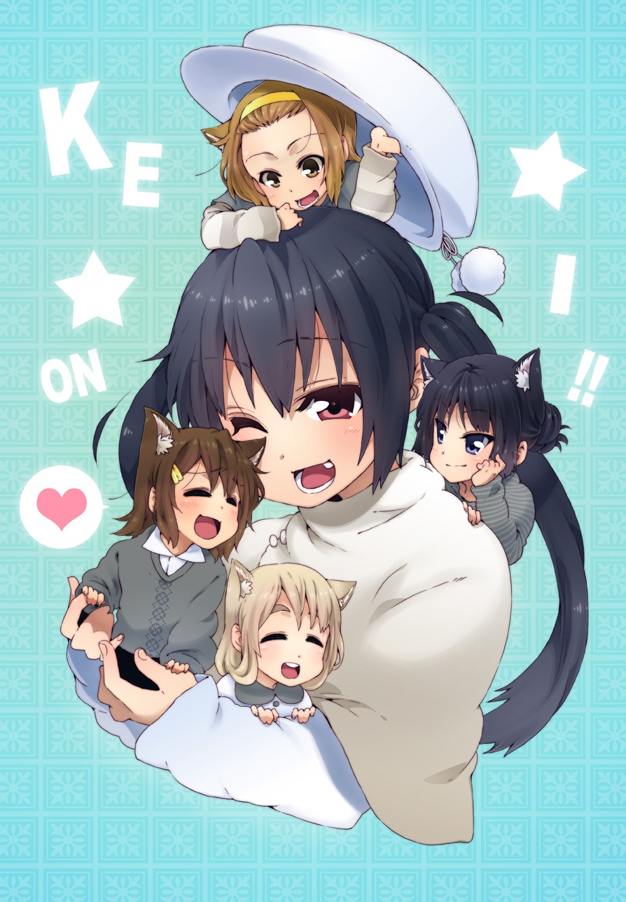 akiyama_mio animal_ears hirasawa_yui k-on! kotobuki_tsumugi nakano_azusa nekomimi ringo78 tainaka_ritsu