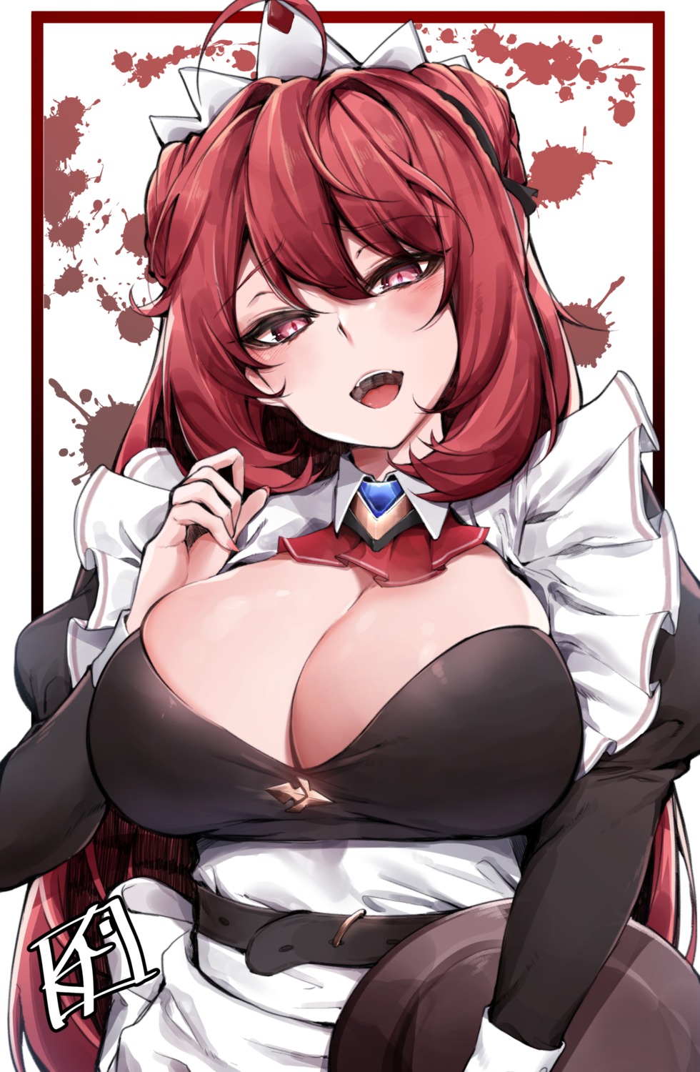 chickenvomit cleavage erze_(king's_raid) king's_raid maid