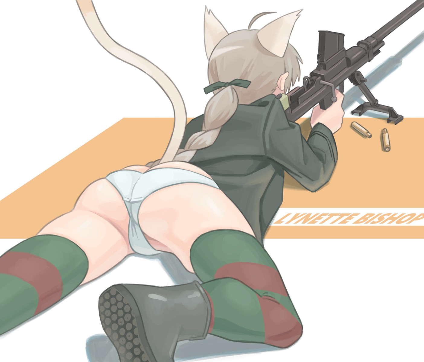 animal_ears ass gun lynette_bishop nekomimi pantsu strike_witches strike_witches:_operation_victory_arrow strike_witches_2 strike_witches_gekijouban tagme tail thighhighs uniform