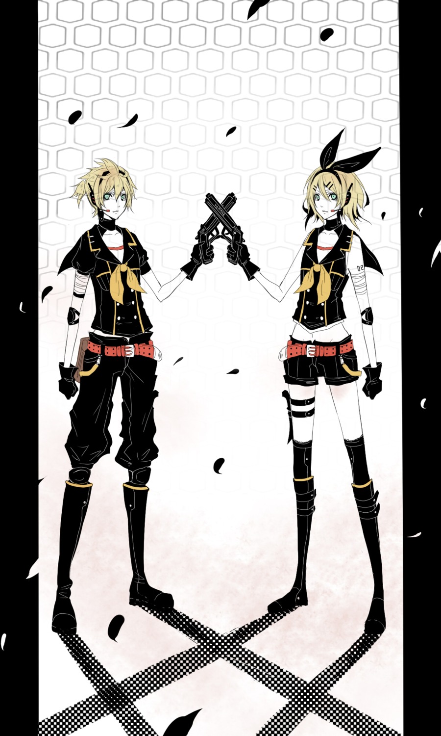 gun kagamine_len kagamine_rin senano_yuu vocaloid