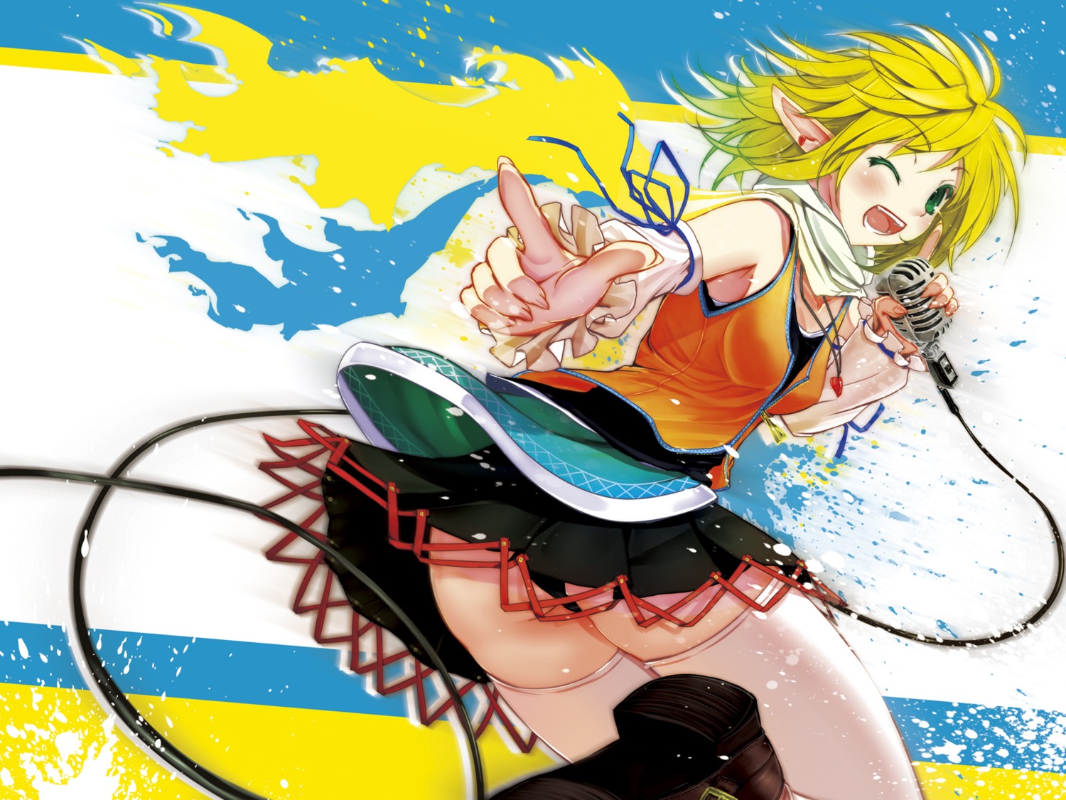 mizuhashi_parsee pantsu scarlet_(studioscr) thighhighs touhou wallpaper