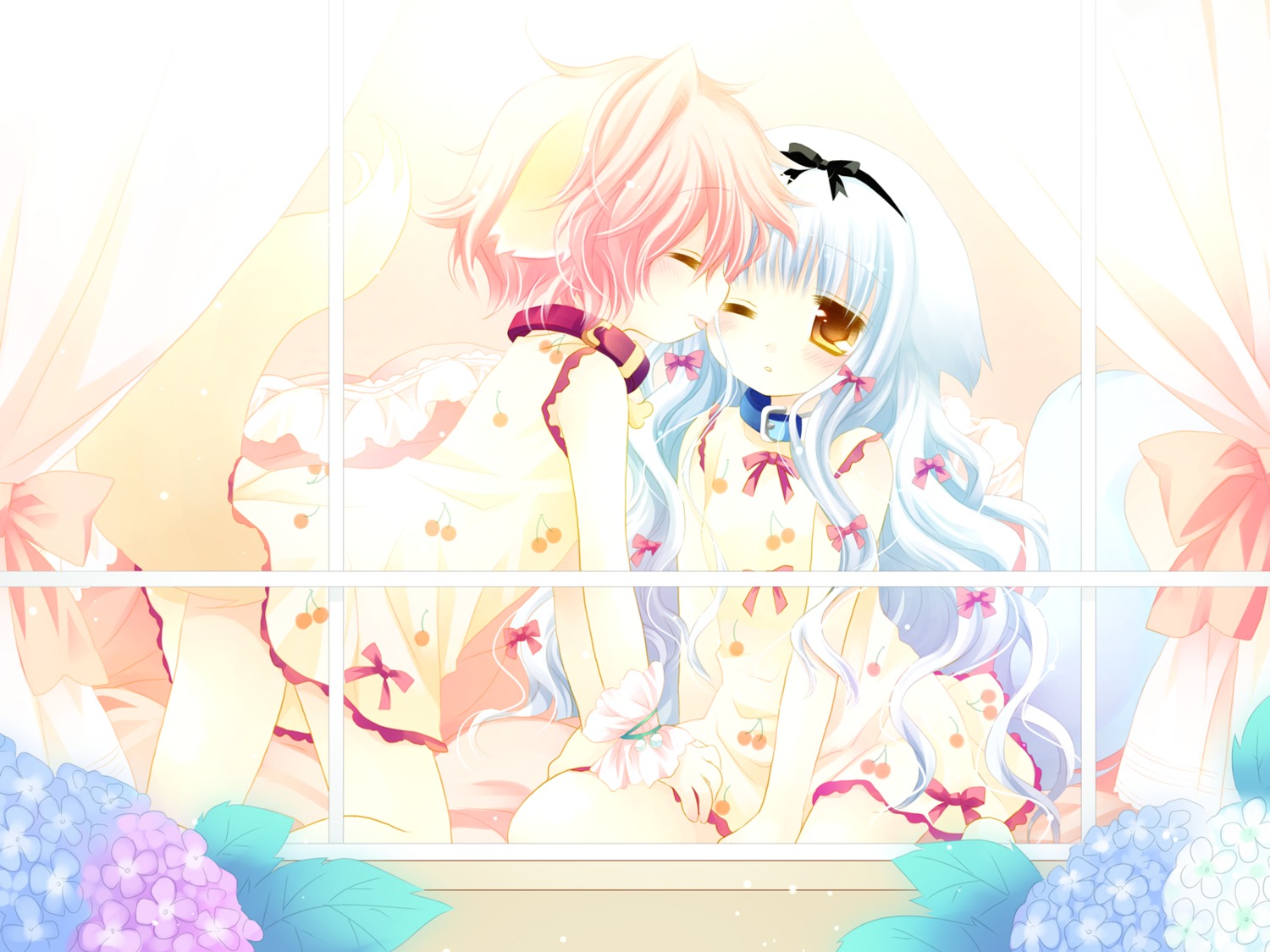 animal_ears cuffs lily_(w&l) sakurazawa_izumi tail wallpaper wanko wanko_to_lily