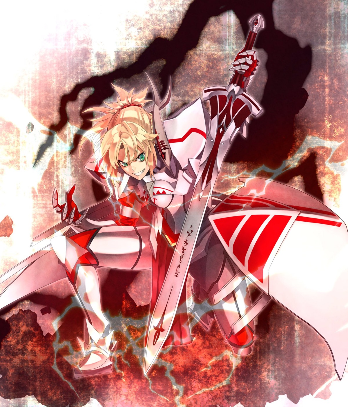 akamiso armor fate/apocrypha fate/grand_order fate/stay_night mordred_(fate) sword