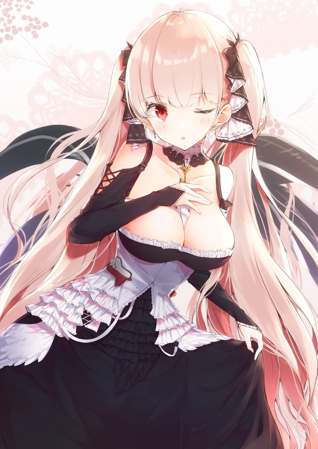 azur_lane breast_hold formidable_(azur_lane) gothic_lolita lolita_fashion no_bra uzuki_tsukuyo