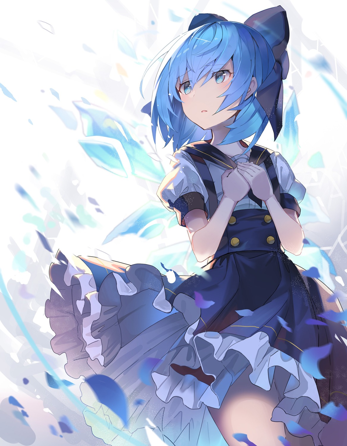 cirno dress falken_(yutozin) skirt_lift touhou wings