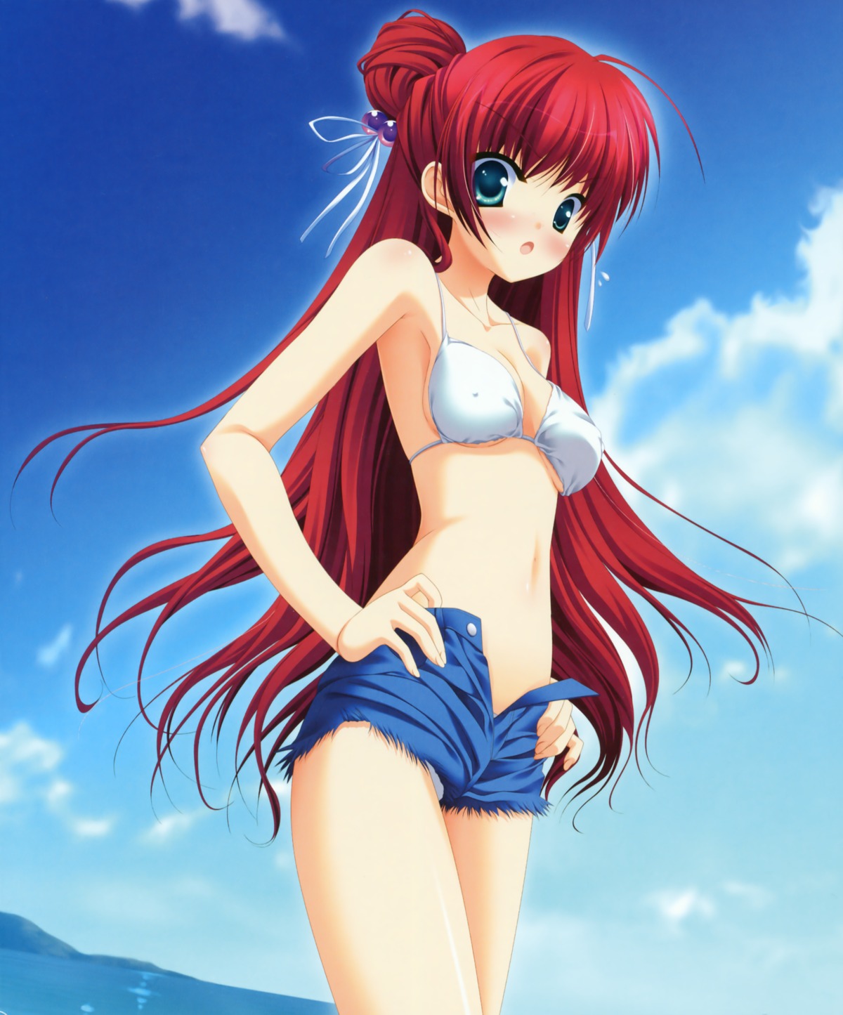 11eyes bikini cleavage erect_nipples hagiwara_onsen kouno_mio lass swimsuits