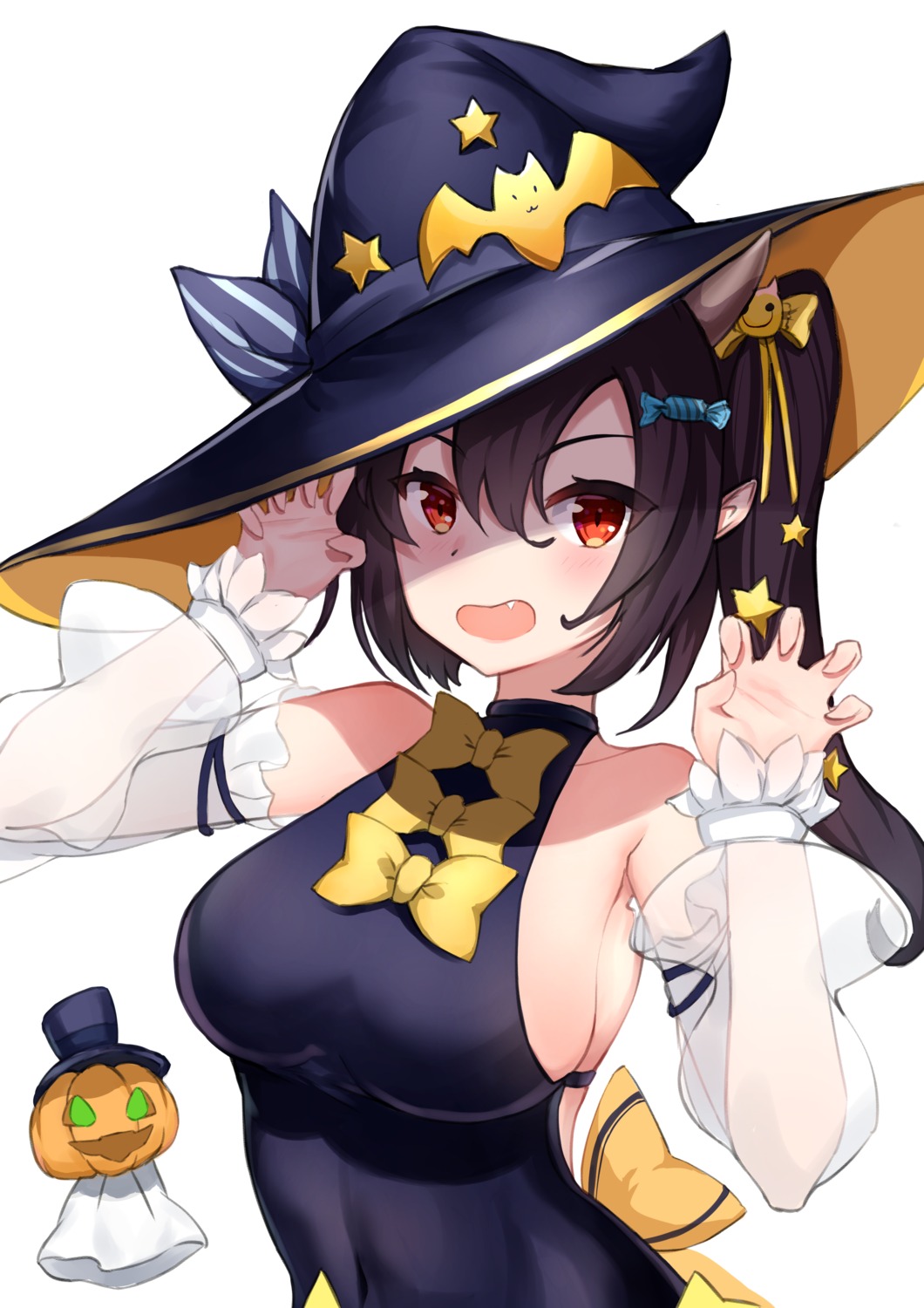 azur_lane halloween horns irato_at isuzu_(azur_lane) pointy_ears witch