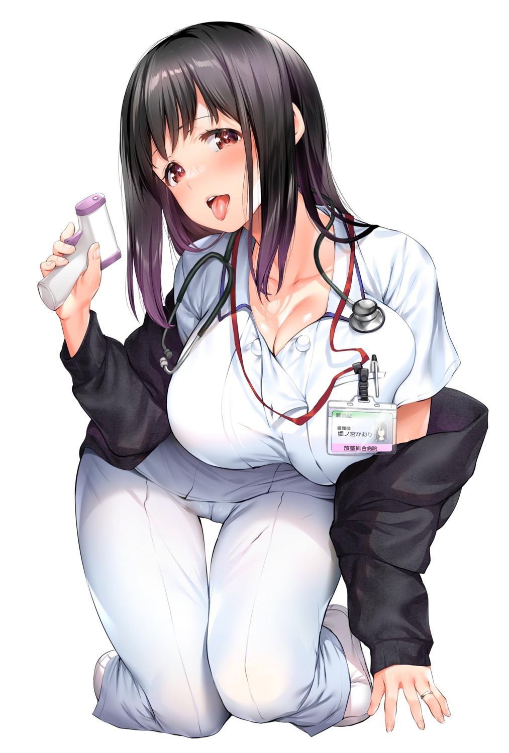 cameltoe cleavage nurse open_shirt raidon