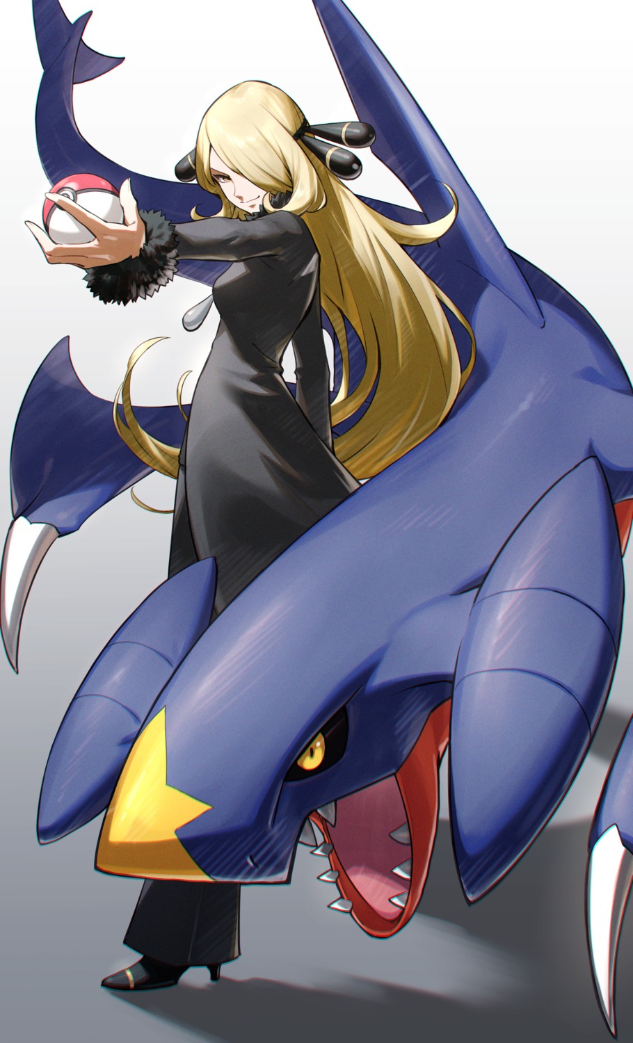 garchomp heels monster nemoto_yuuma pokemon pokemon_bdsp pokemon_dppt shirona_(pokemon)