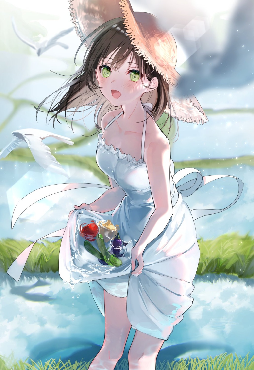 dress miwano_ragu no_bra skirt_lift summer_dress