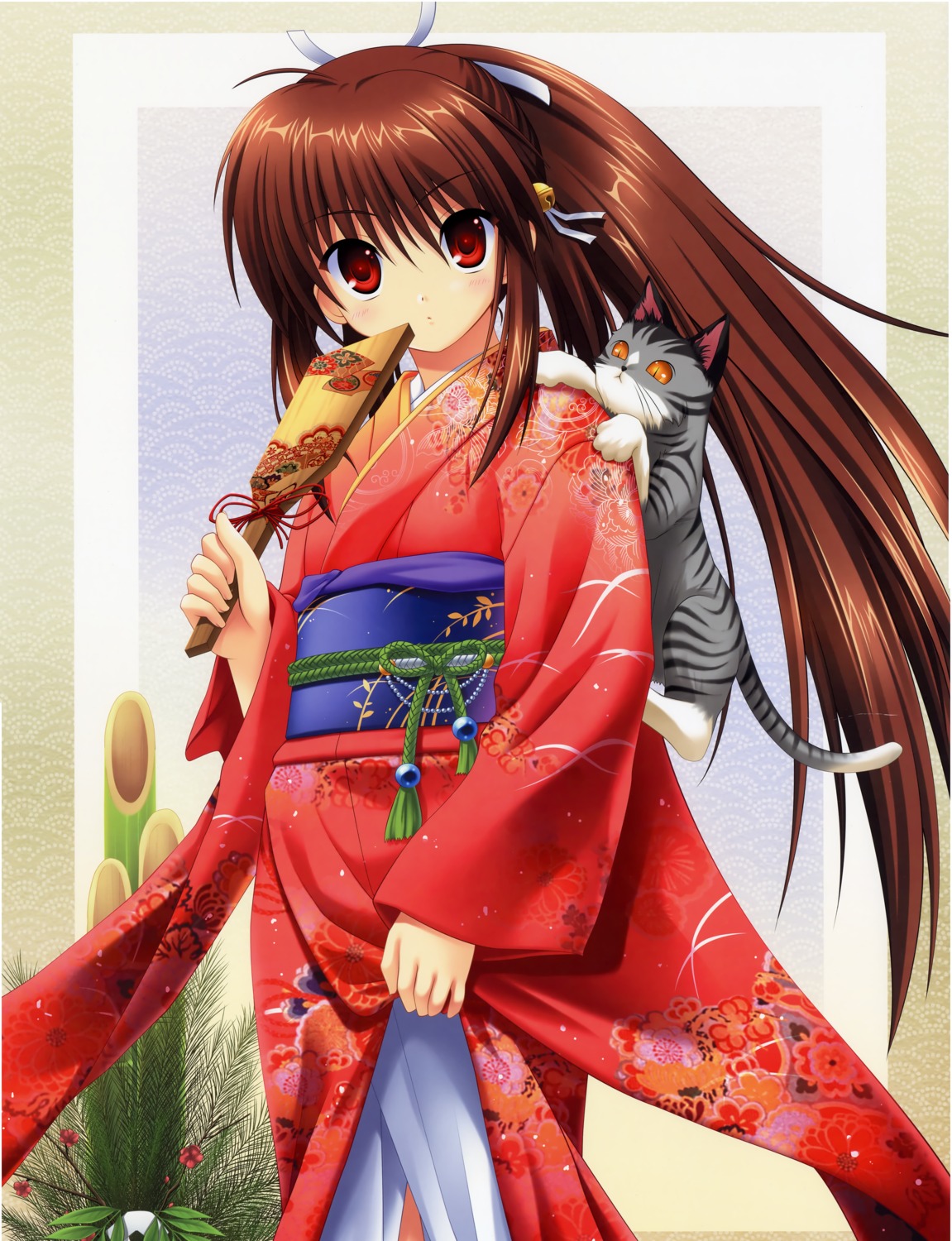 cropme key kimono little_busters! na-ga natsume_rin neko
