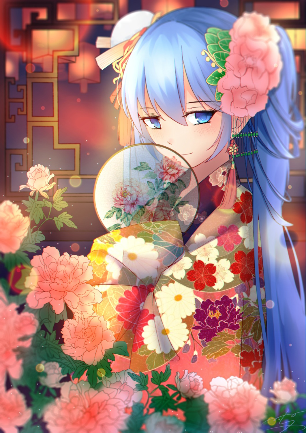 hatsune_miku kimono menghuan_tian vocaloid