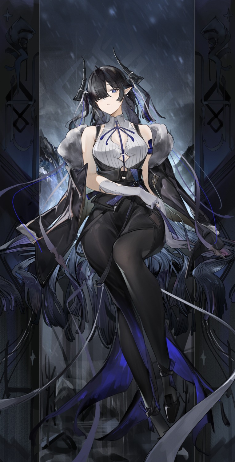 arknights flantia horns pantyhose pointy_ears