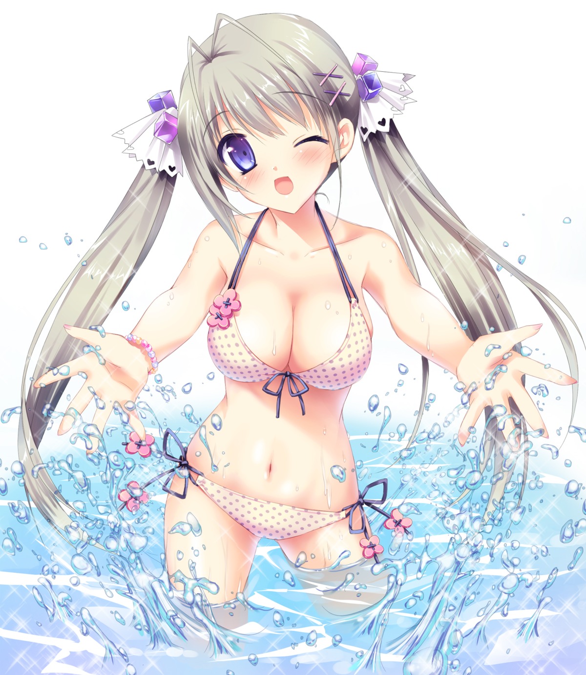 bikini cleavage kimishima_ao swimsuits