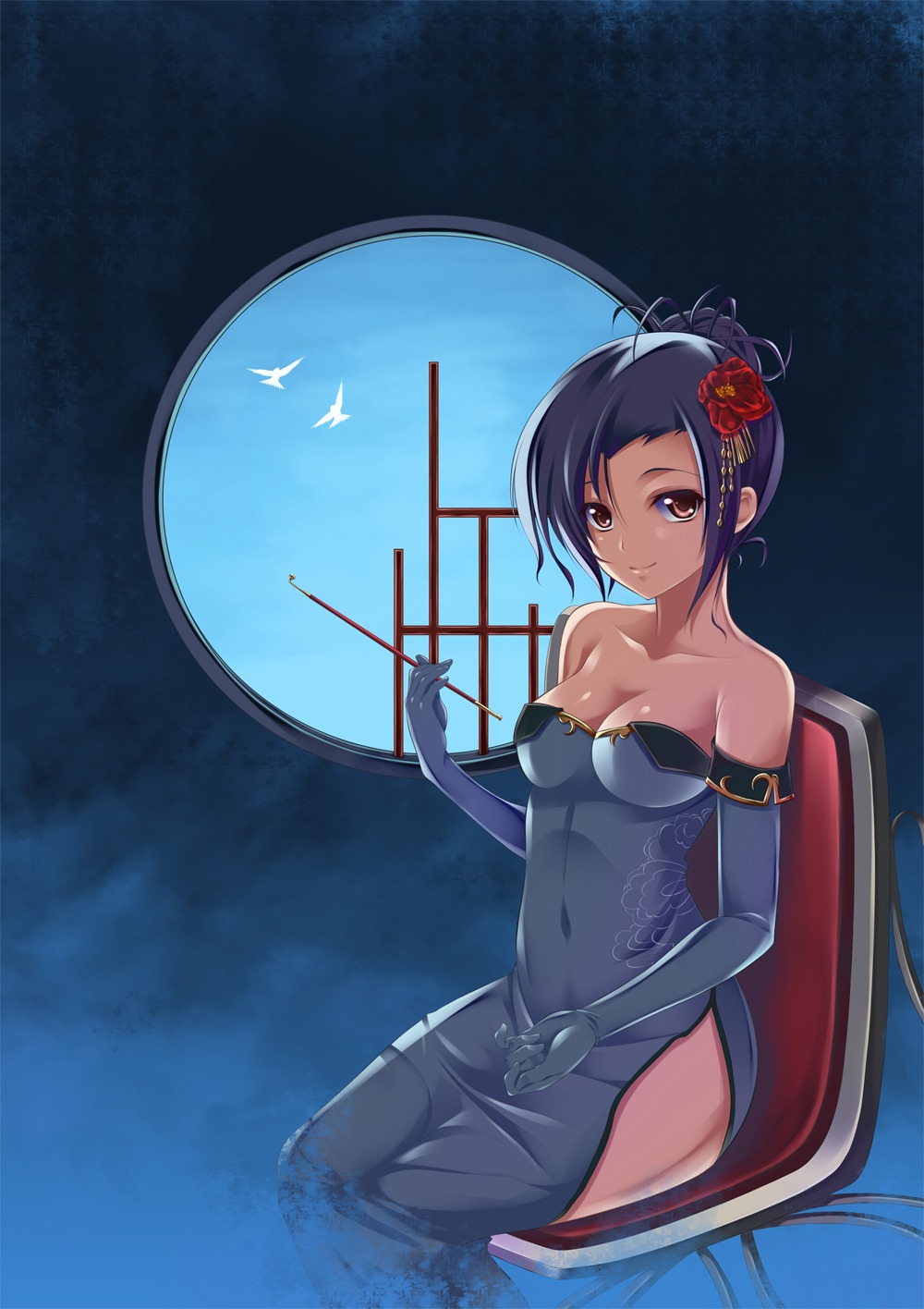 chinadress cleavage iroha_(unyun) nopan