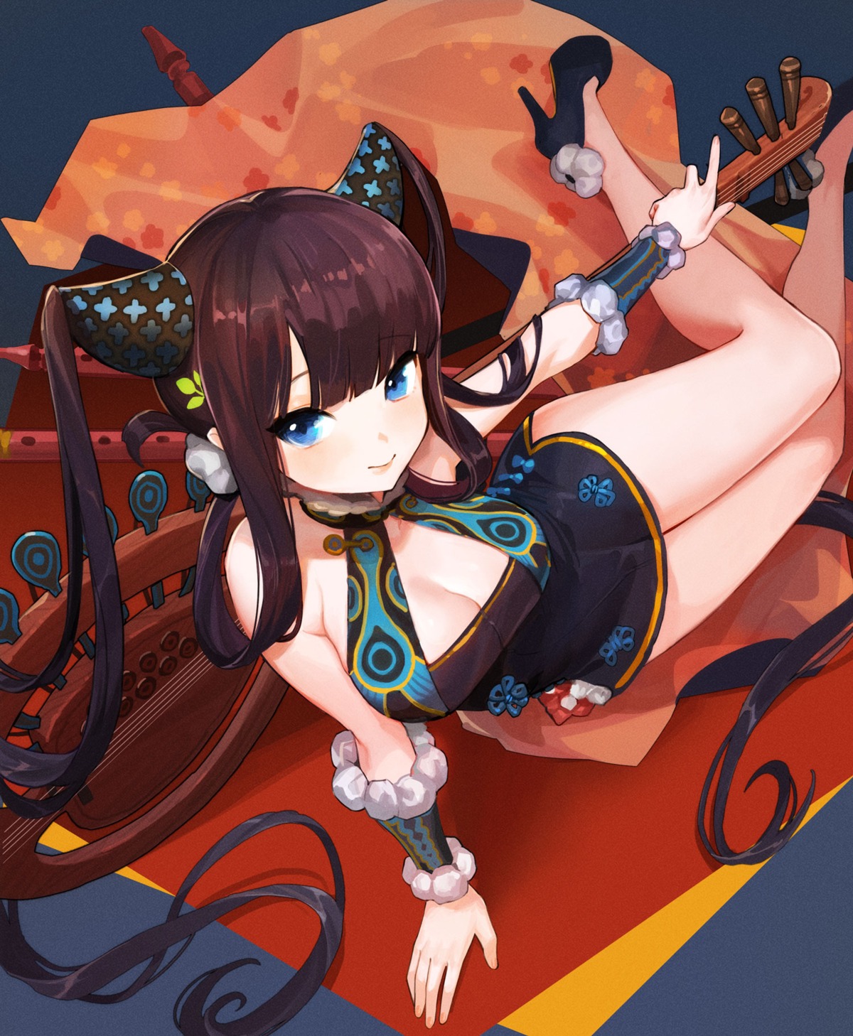 asian_clothes cleavage fate/grand_order heels horns nima_(niru54) yang_guifei_(fate/grand_order)