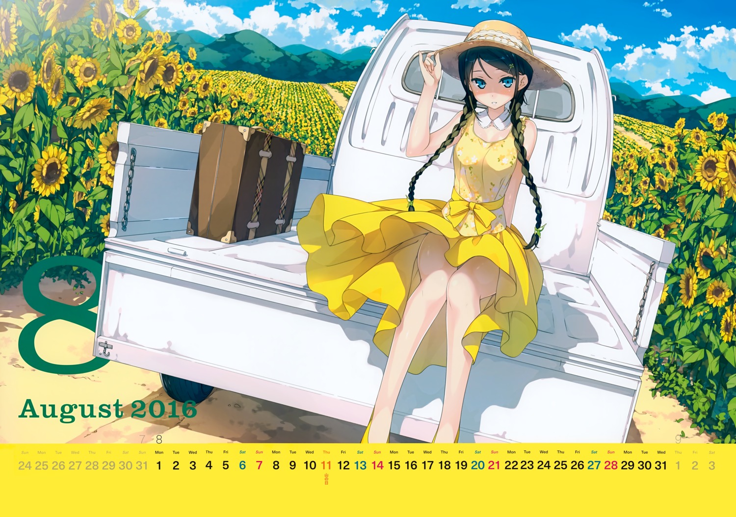 5_nenme_no_houkago calendar dress kantoku miyaguchi_hiromi_(kantoku) summer_dress