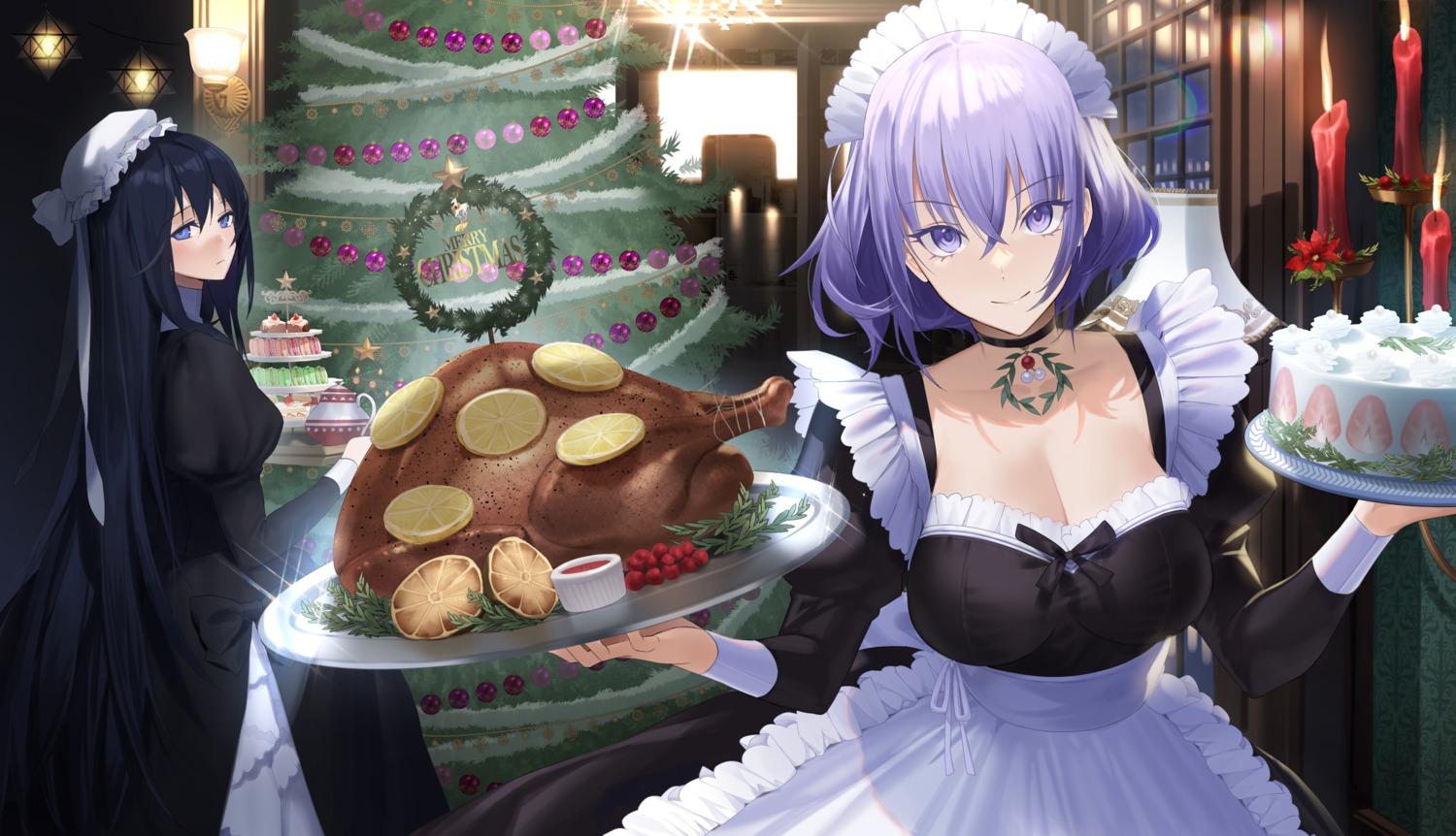 christmas cleavage maid mamima