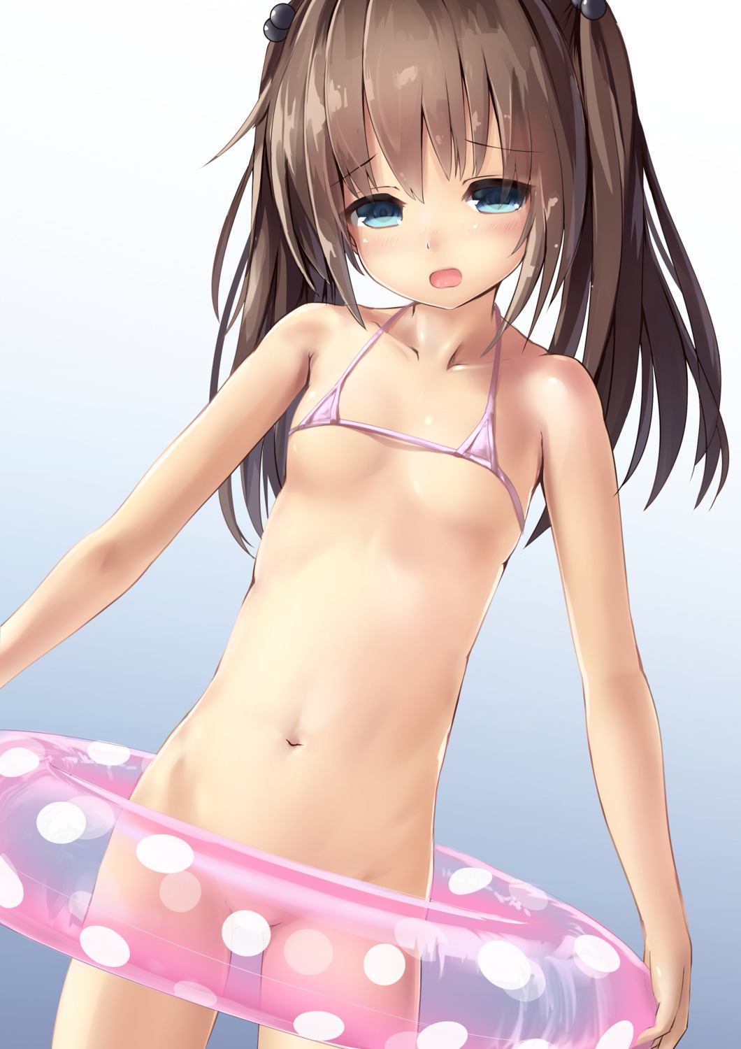 bikini_top bottomless erect_nipples loli missile228 swimsuits