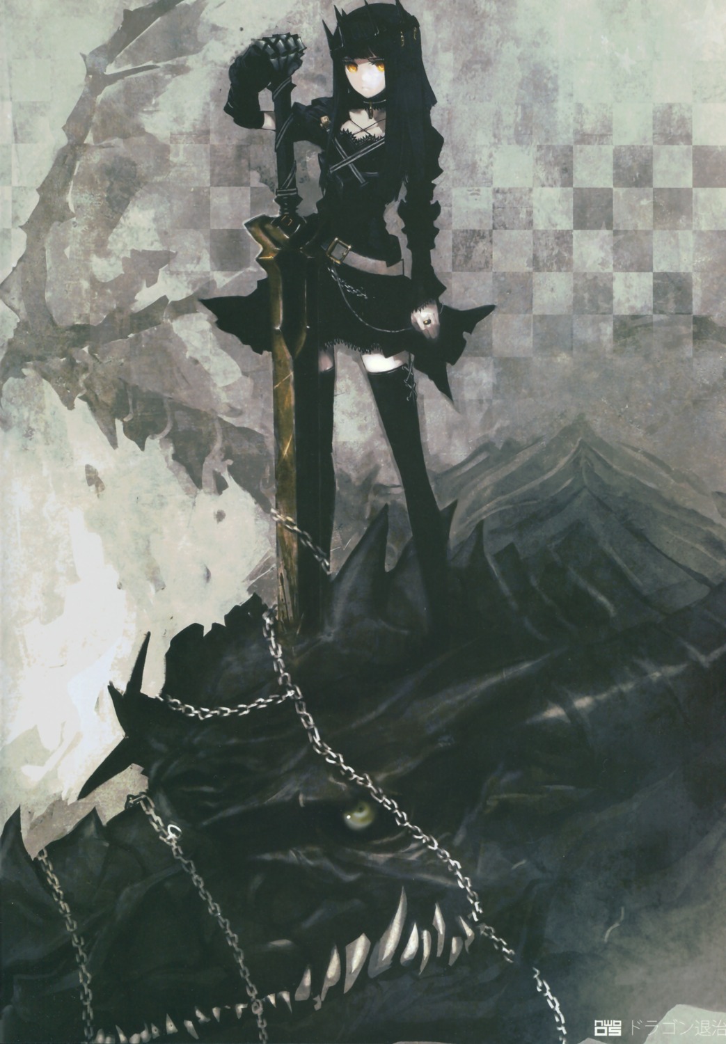 black_rock_shooter dragon_slayer gothic_lolita huke lolita_fashion thighhighs vocaloid