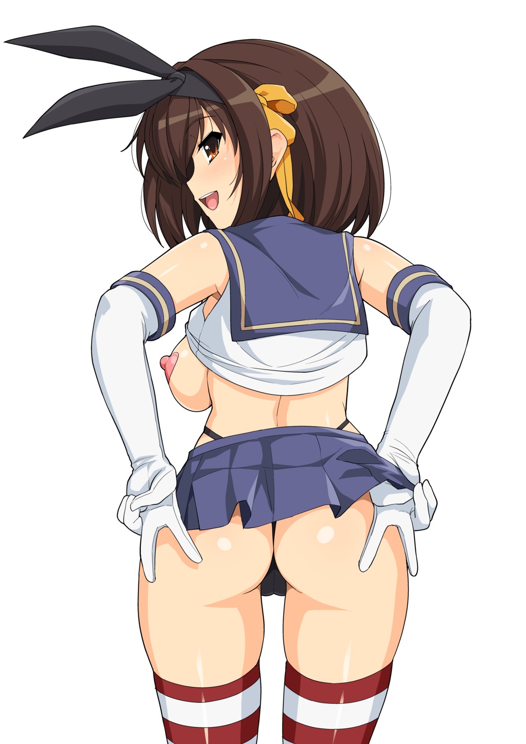 ass breasts cosplay haruhisky kantai_collection no_bra pantsu pasties seifuku shimakaze_(kancolle) suzumiya_haruhi suzumiya_haruhi_no_yuuutsu thighhighs thong