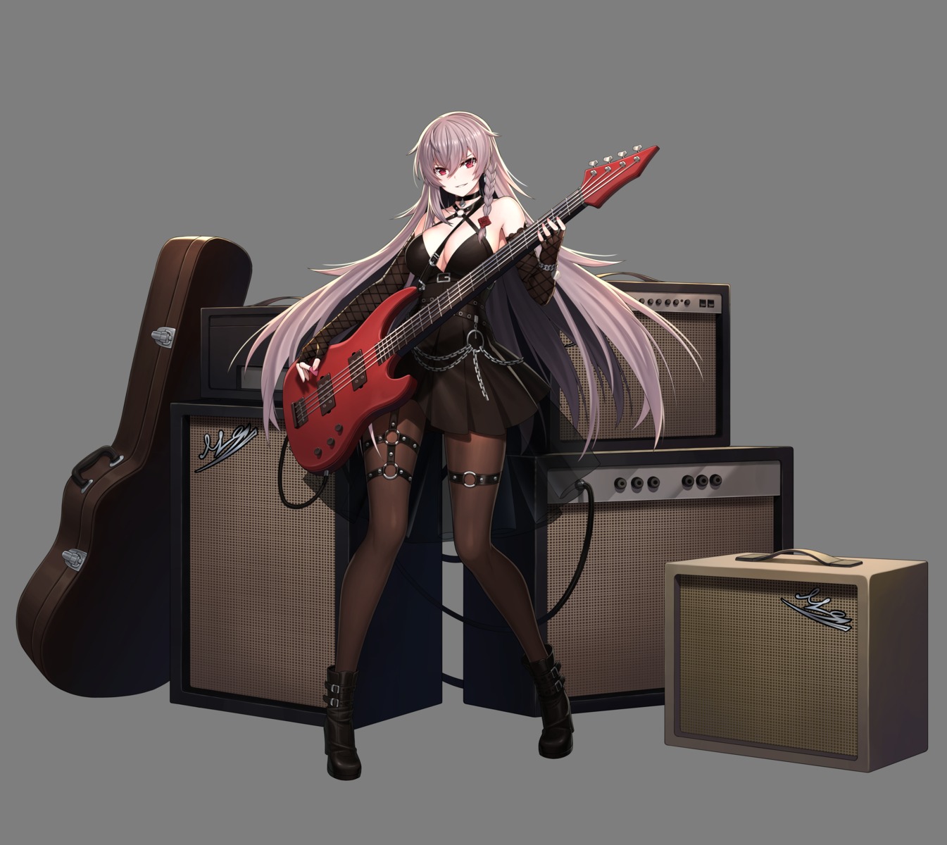 counter:side dress garter guitar heels no_bra pantyhose tagme transparent_png