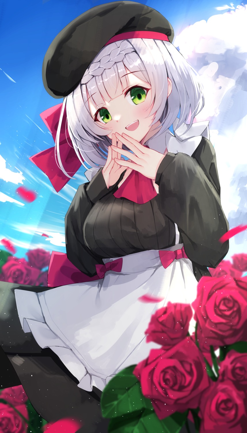 genshin_impact maid nodoame noelle_(genshin_impact) skirt_lift