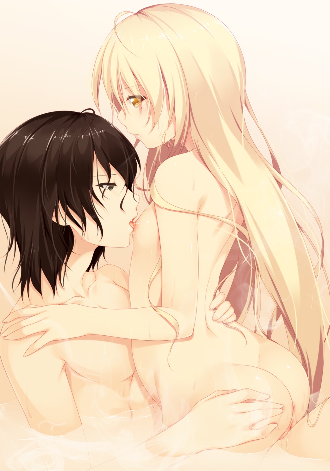 anus araragi_koyomi ass ass_grab bakemonogatari bathing loli mogu monogatari_(series) naked nipples nisemonogatari oshino_shinobu pussy wet