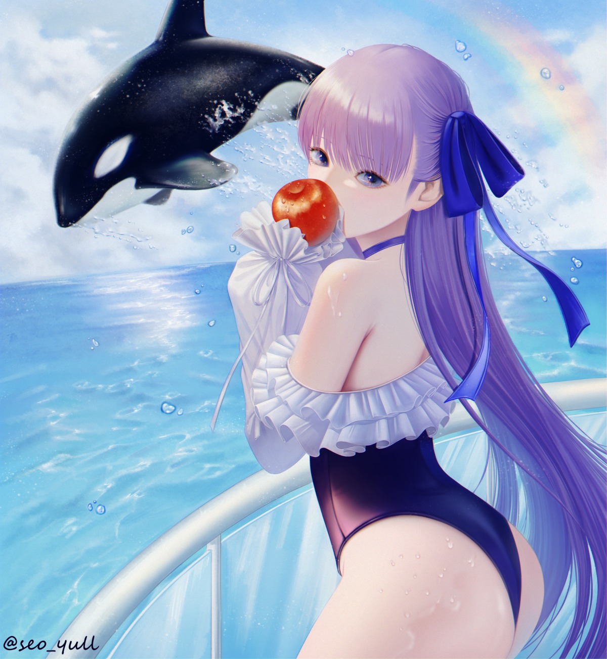 ass fate/grand_order meltlilith seoyul swimsuits wet