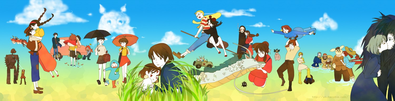 ashitaka crossover dress fio fujimoto gake_no_ue_no_ponyo howl howl_no_ugoku_shiro jiji_(majo_no_takkyuubin) kaze_no_tani_no_nausicaa kiki kurenai_no_buta kushana landscape lin lusheeta_toelle_ul_laputa majo_no_takkyuubin mecha megane mei_kusakabe mononoke_hime nausicaa neko nigihayami_kohaku_nushi no_face ogino_chihiro pazu ponyo porco_rosso risa san satsuki_kusakabe seifuku sen_to_chihiro_no_kamikakushi sophie sousuke tenkuu_no_shiro_laputa tombo tonari_no_totoro toto totoro uli witch