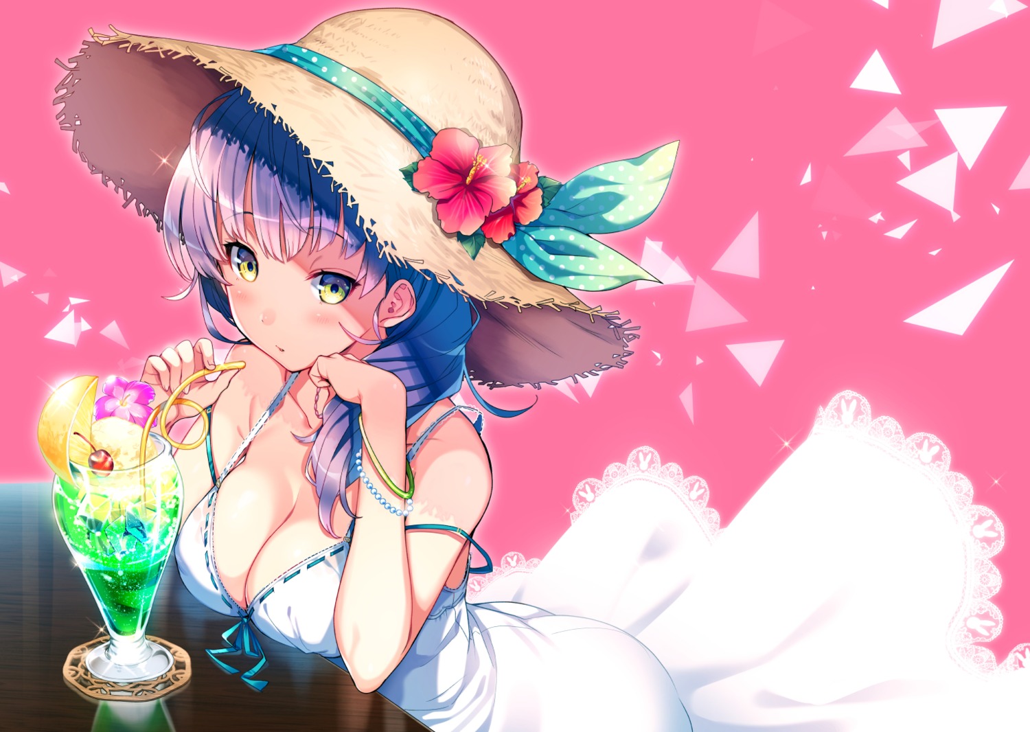 cleavage dress kat_(bu-kunn) summer_dress