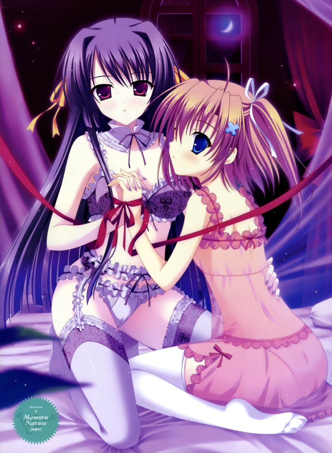 bra garter_belt lingerie naruse_mamoru pantsu stockings thighhighs yuri