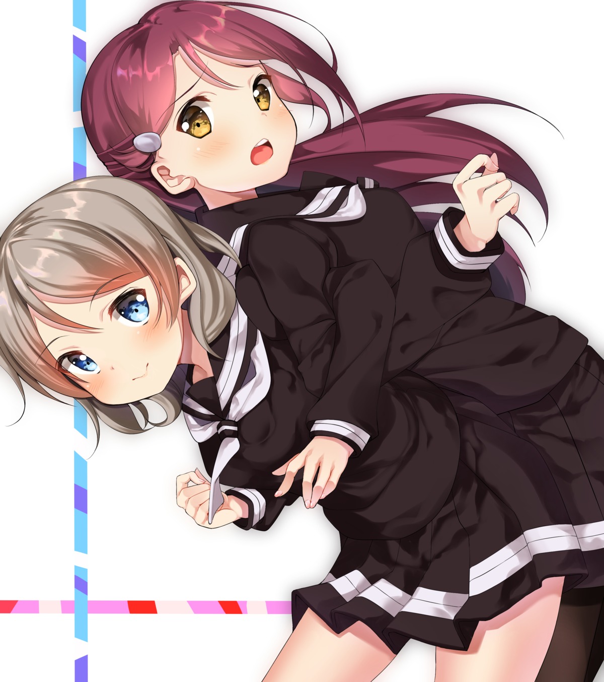 love_live!_sunshine!! pantyhose sakura_choko sakurauchi_riko seifuku watanabe_you