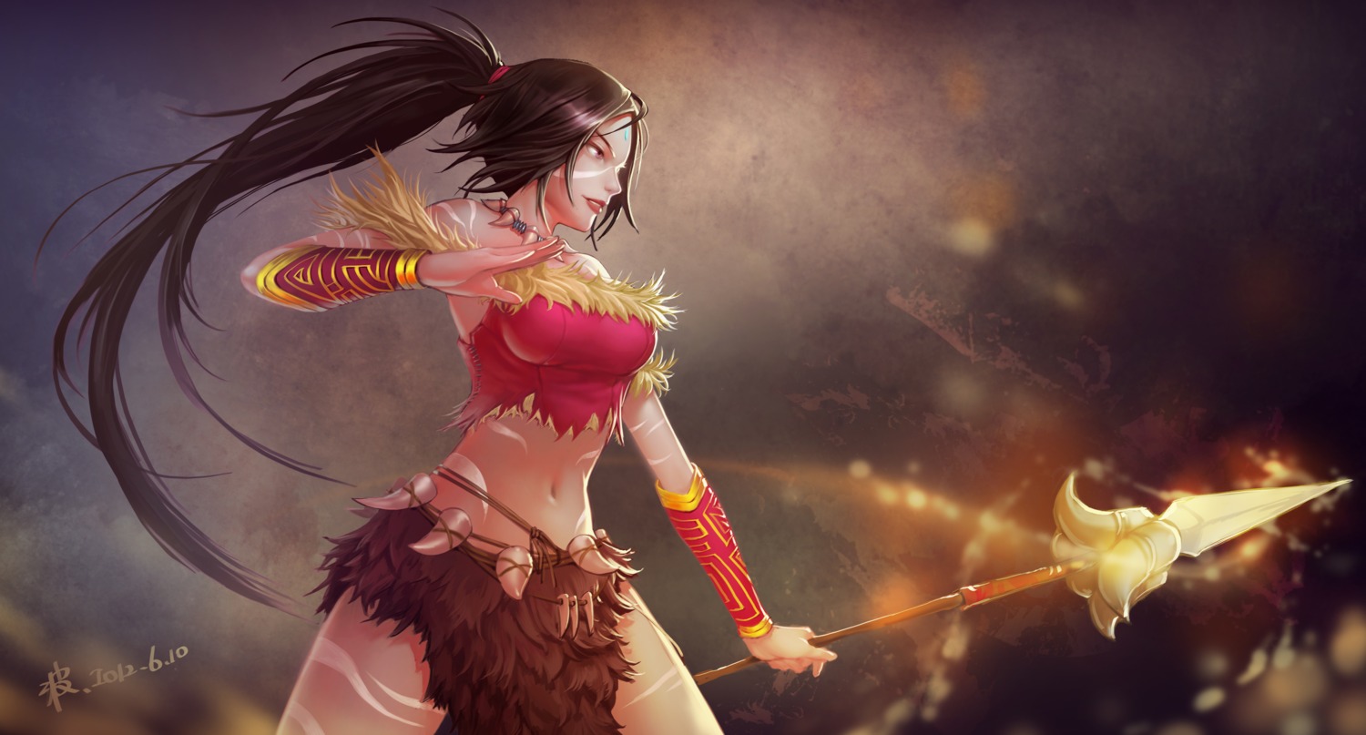 league_of_legends namiko_(zxbvincent) nidalee weapon