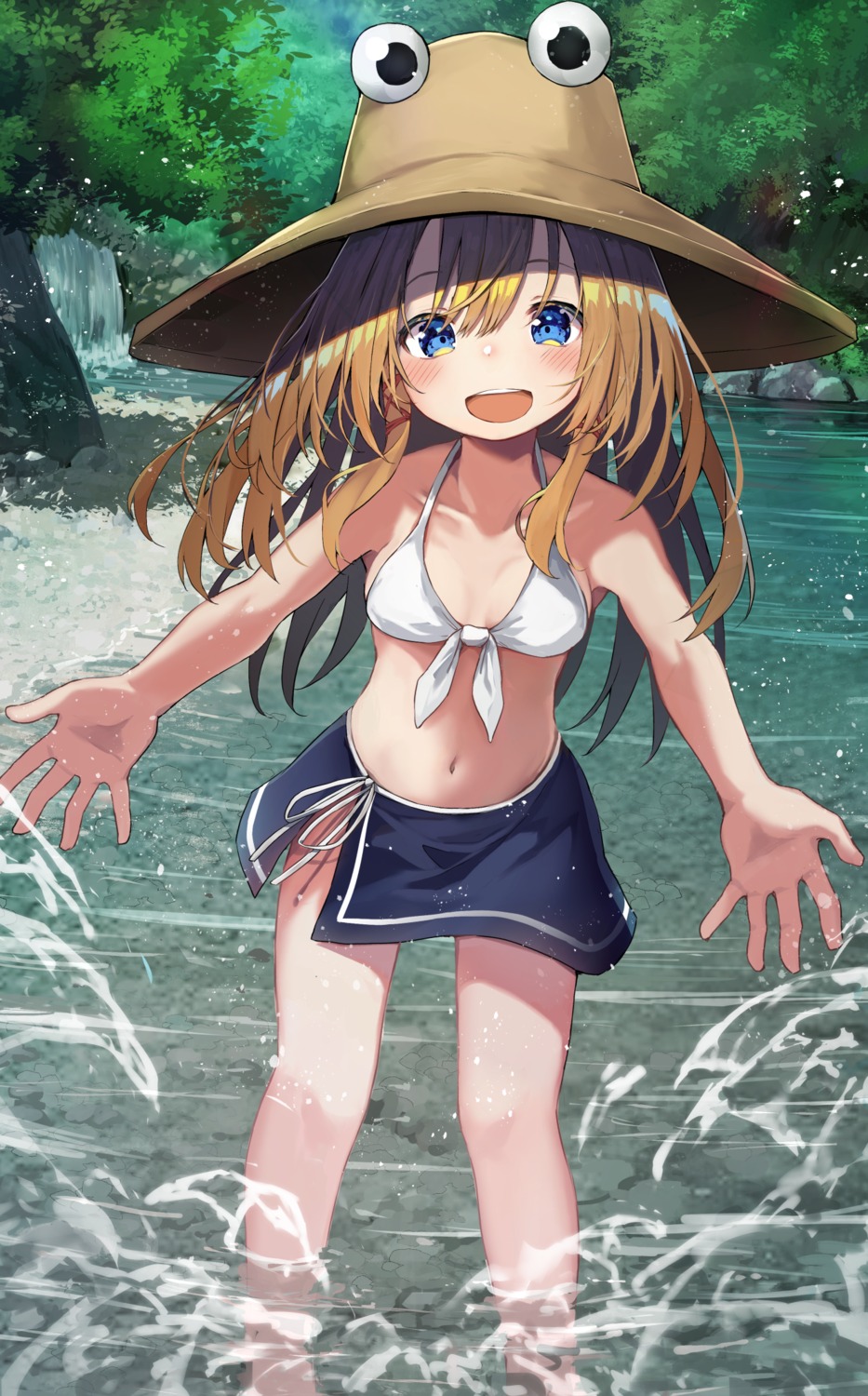 bikini mamemochi moriya_suwako swimsuits touhou wet