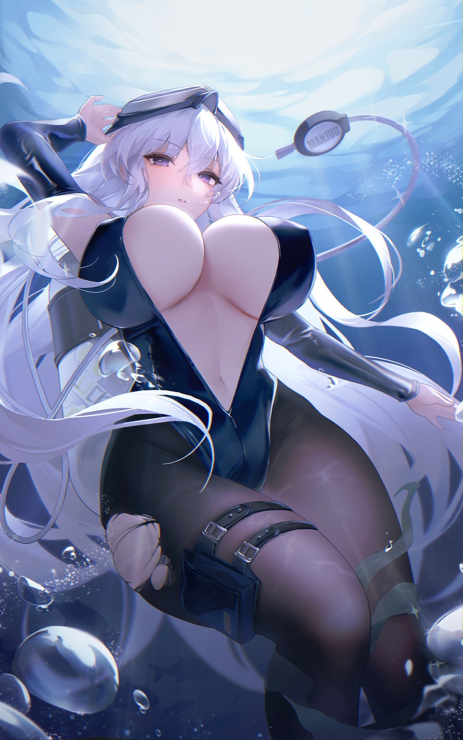 azur_lane enterprise_(azur_lane) garter pantyhose pupuki torn_clothes