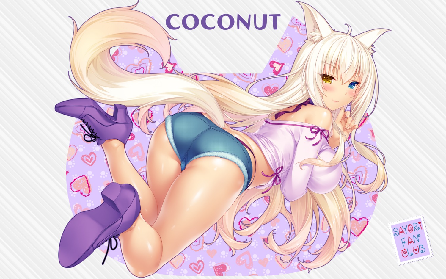 animal_ears ass coconut heels heterochromia neko_works nekopara pantsu sayori tail wallpaper