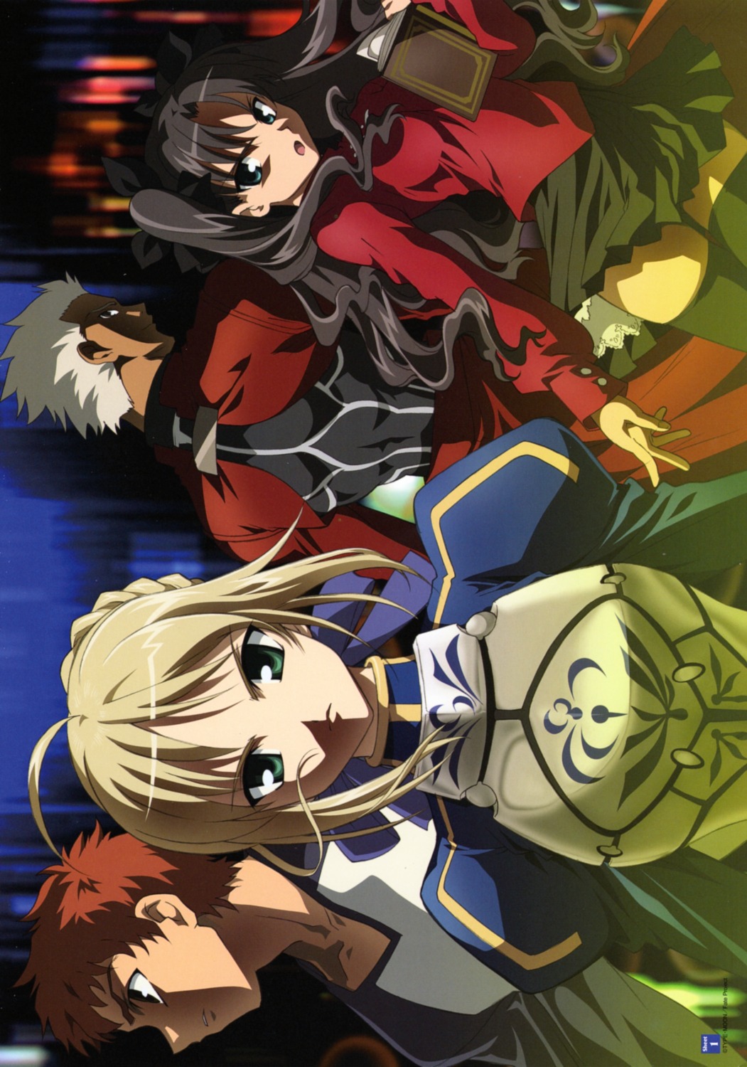 archer armor emiya_shirou fate/stay_night saber thighhighs toosaka_rin