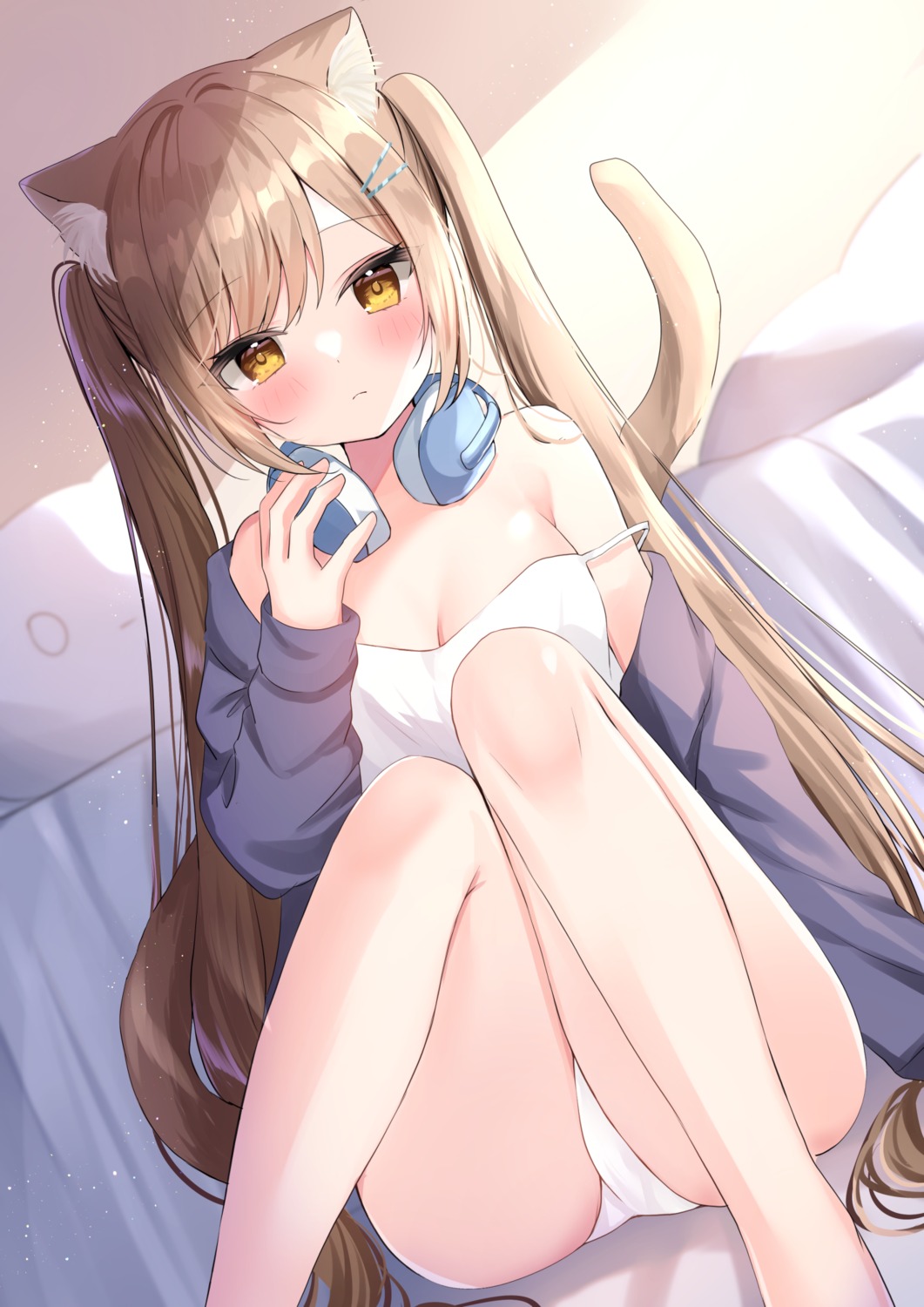 animal_ears hamico headphones lingerie nekomimi pajama pantsu tail