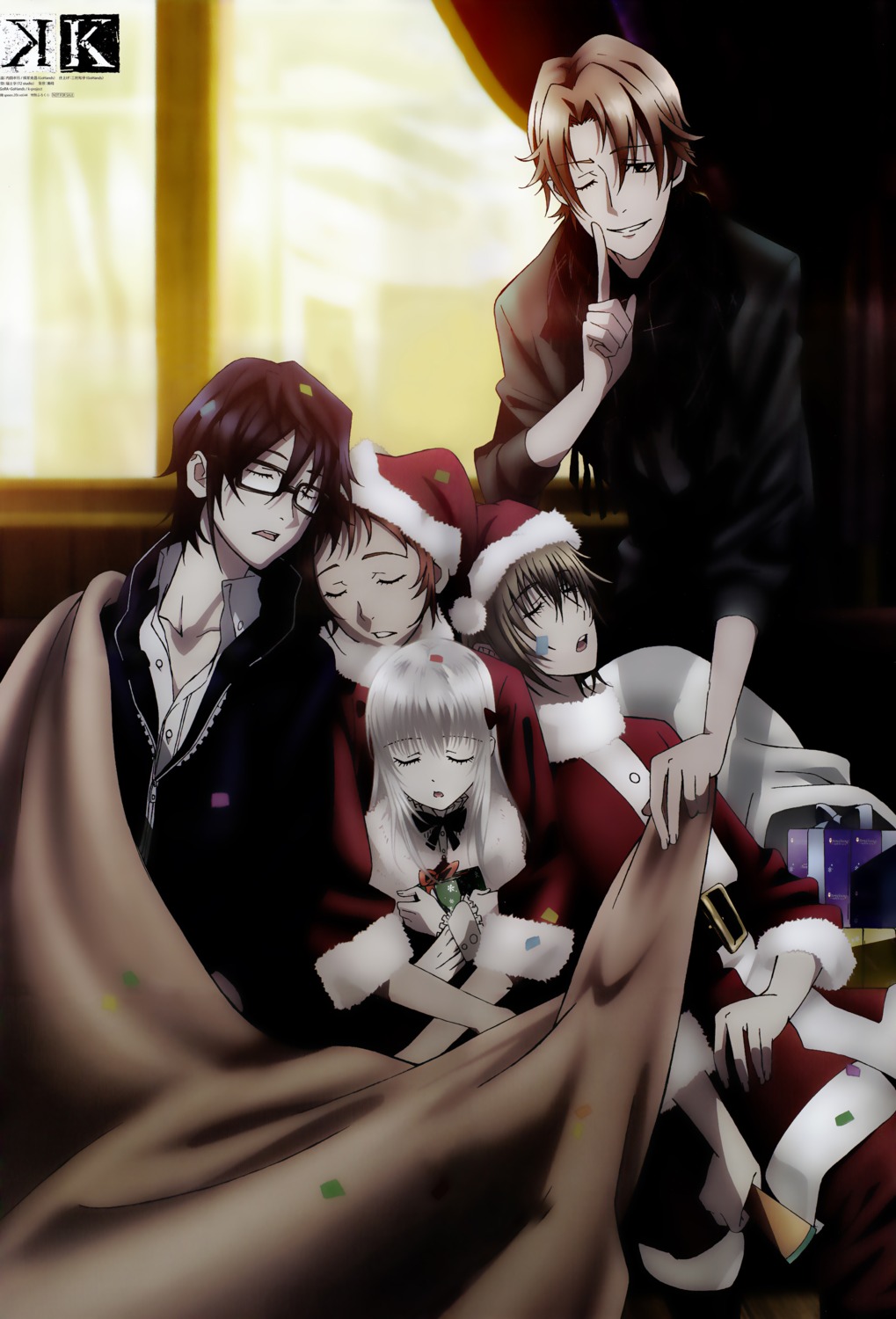 christmas fushimi_saruhiko k kusanagi_izumo kushina_anna megane totsuka_tatara uchida_takayuki yata_misaki