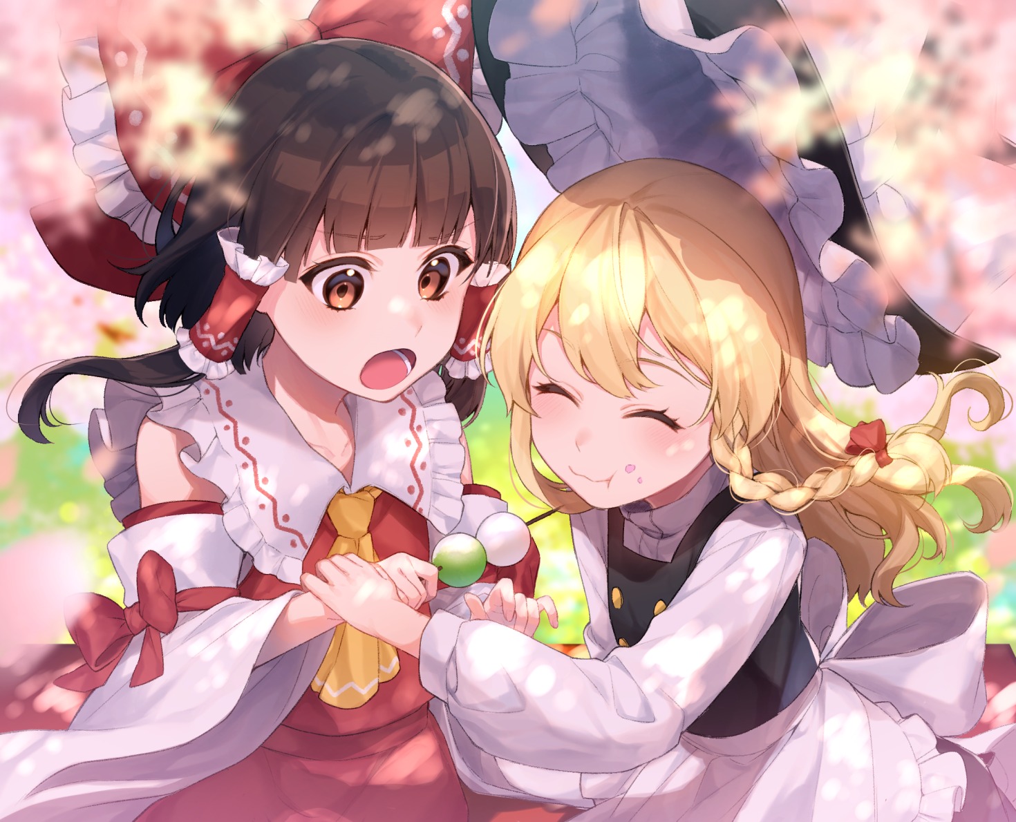 cream dress hakurei_reimu jill_07km kirisame_marisa miko touhou witch