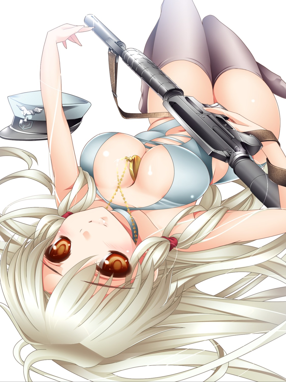 cleavage gun monety swimsuits thighhighs