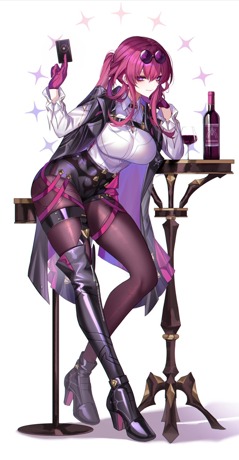 eternity_(shadeh) garter heels honkai:_star_rail kafka_(honkai:_star_rail) megane pantyhose thighhighs