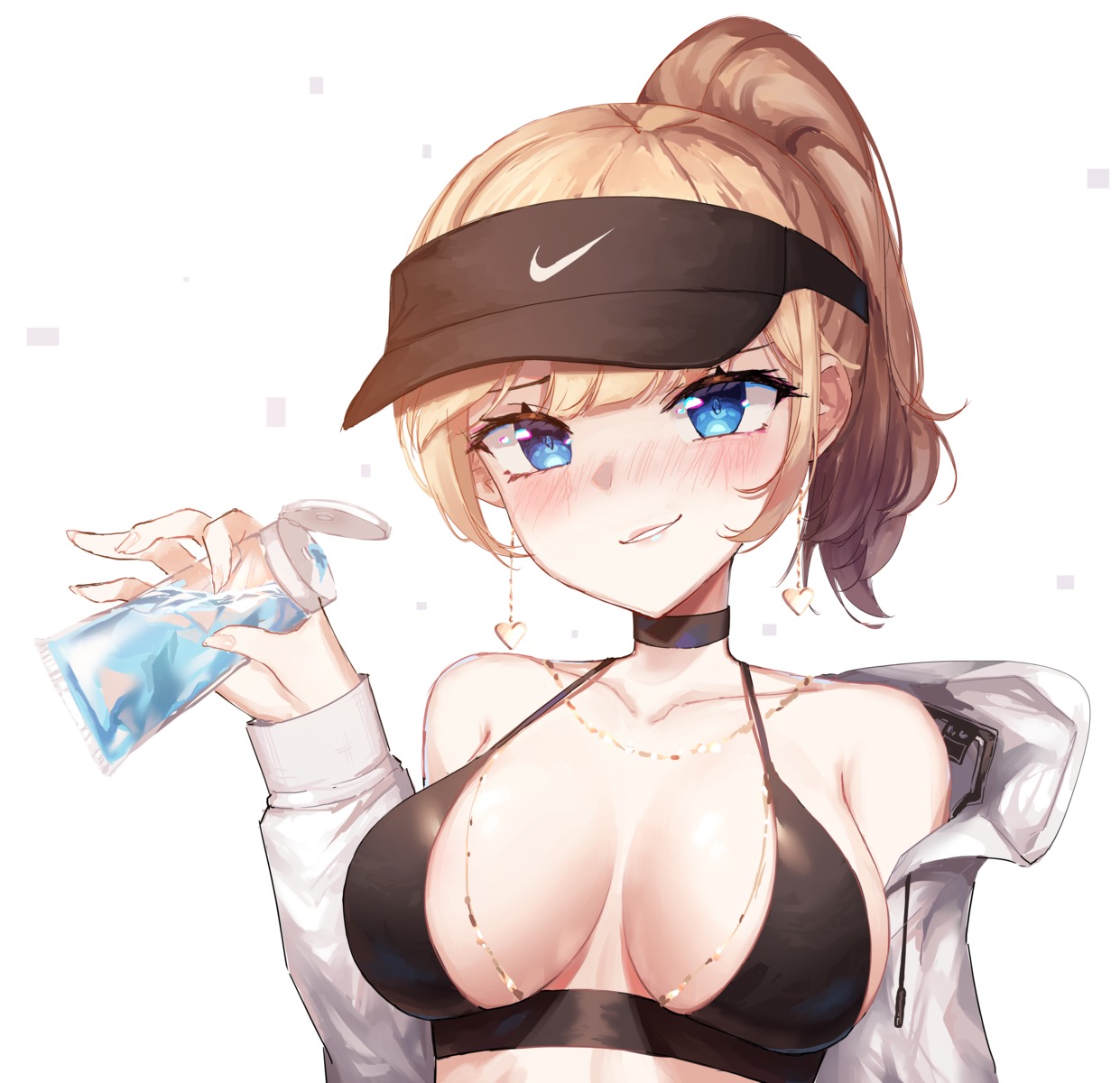 bikini_top dayshiart hololive hololive_english open_shirt swimsuits watson_amelia