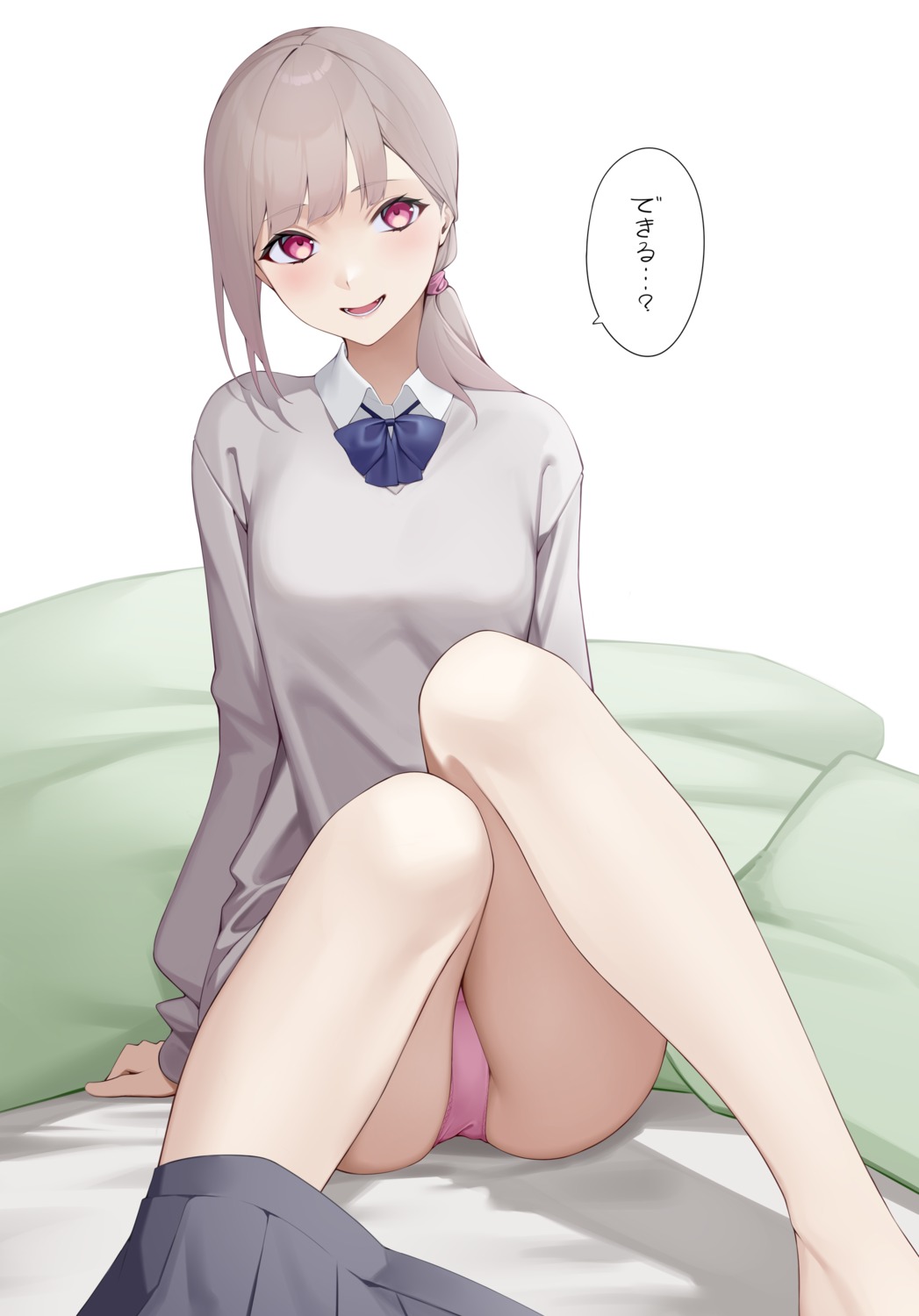 kuen_(kuennn12) pantsu seifuku sweater