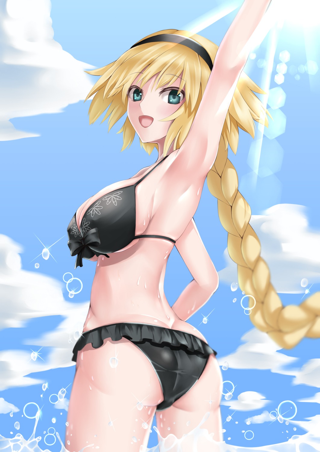 ass bikini cleavage fate/grand_order jeanne_d'arc jeanne_d'arc_(fate) kamehito swimsuits wet