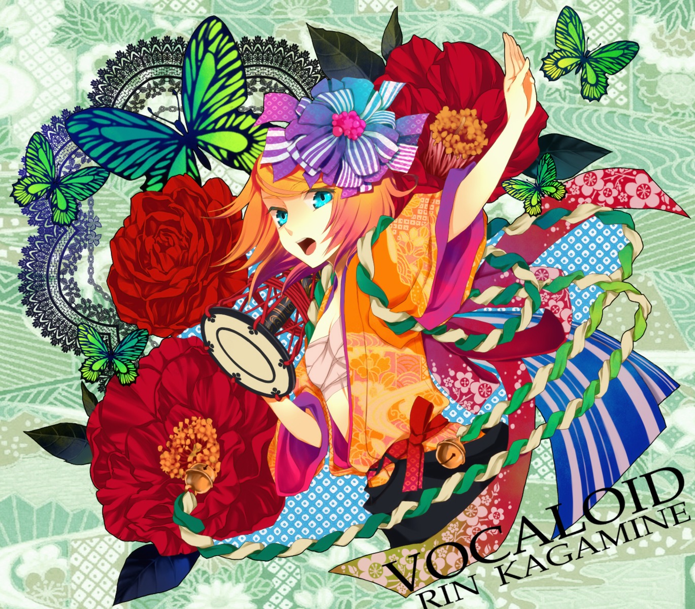 kagamine_rin kimono macco sarashi vocaloid