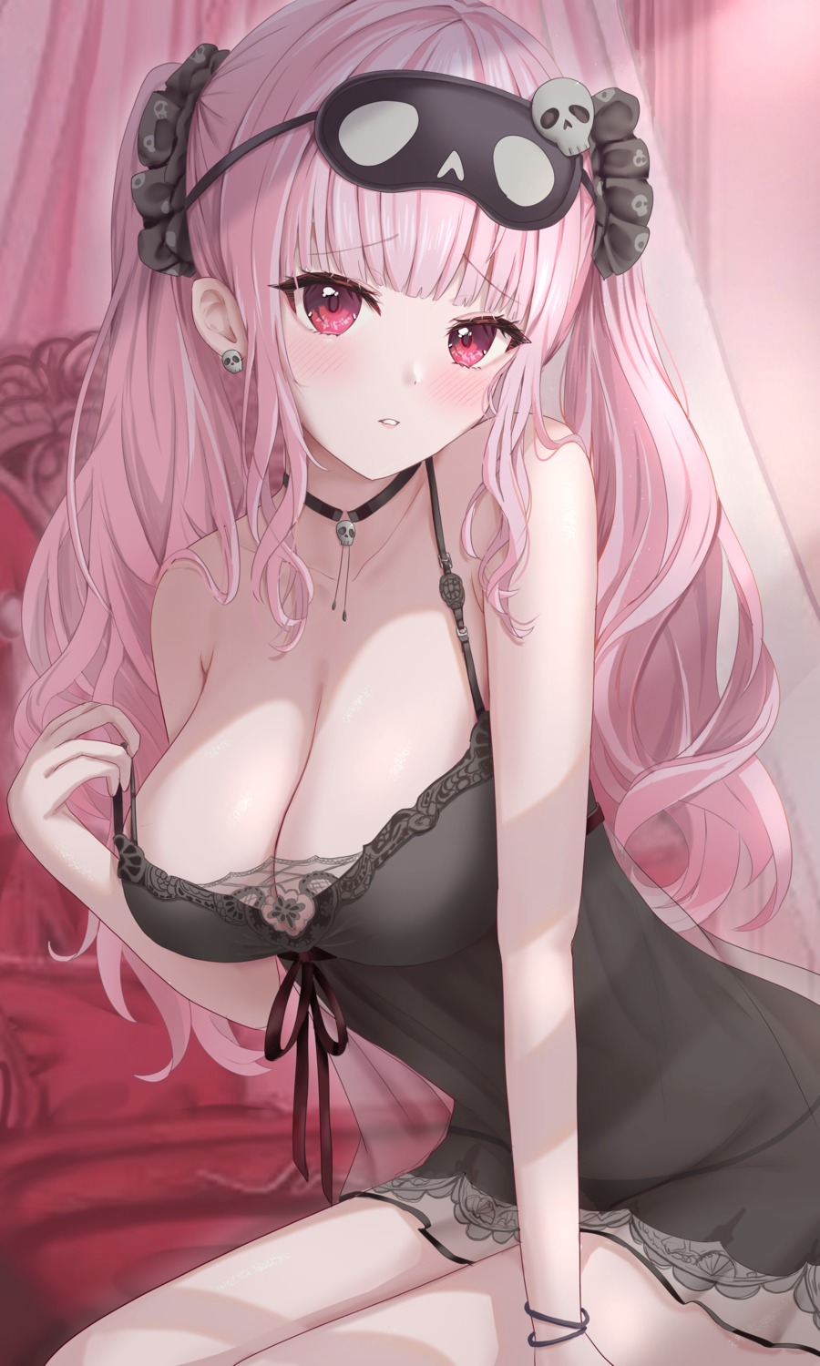 hololive hololive_english lingerie mori_calliope pantsu see_through thong undressing uni_ikura_(un1kura)